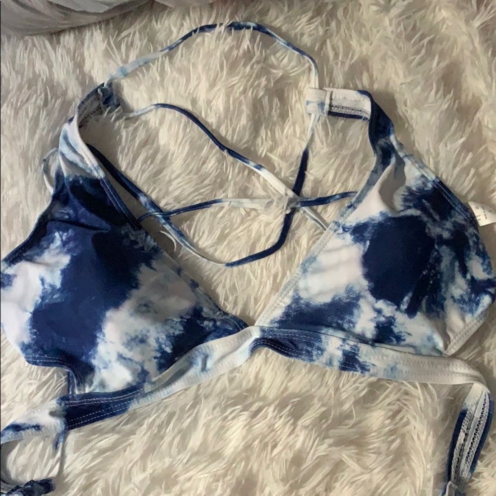 Tie dye crisscross bikini top